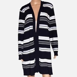 Calvin Klein Black and White Striped Cardigan